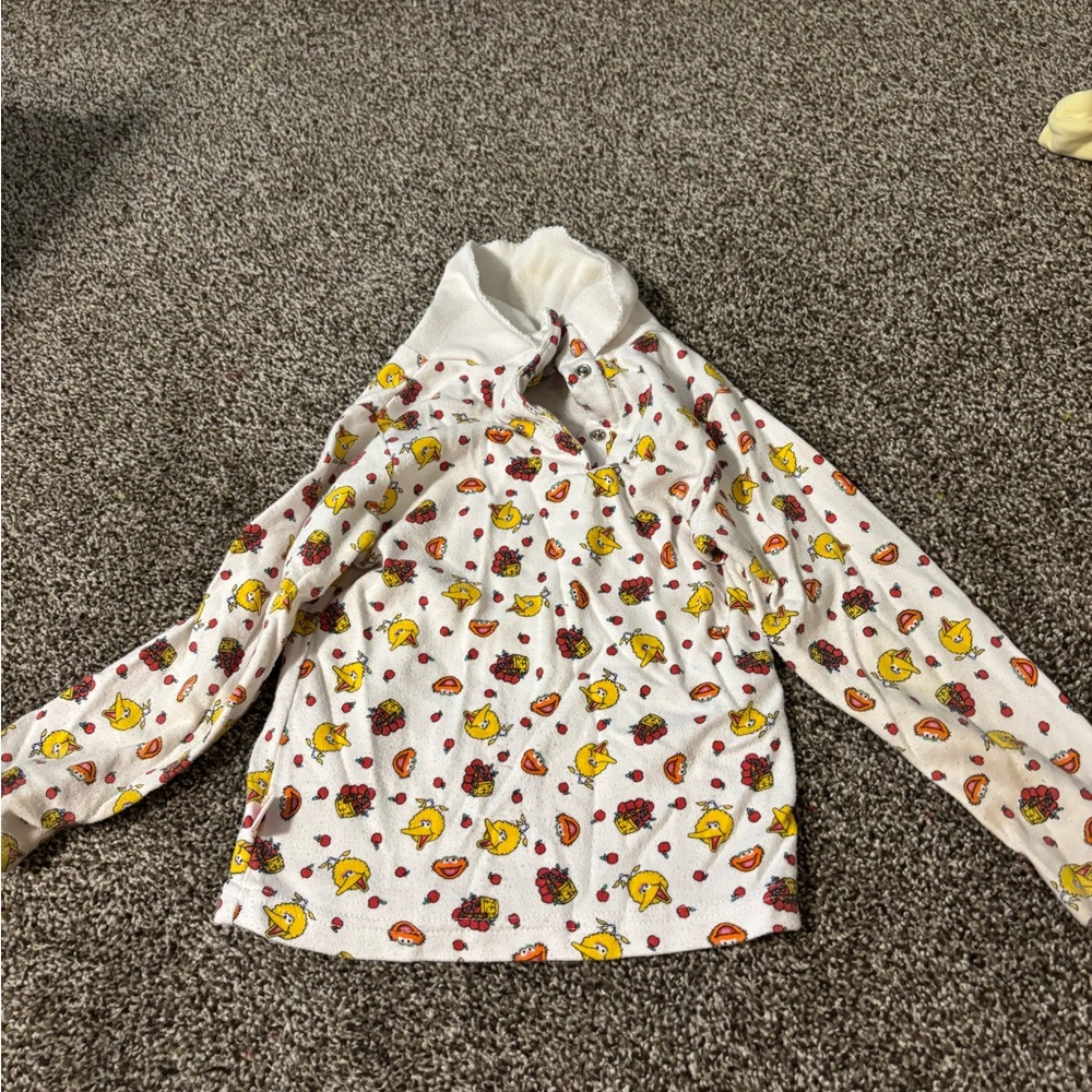 Kids White and Yellow Printed Shirt